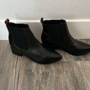 Black Matisse ankle boots with leopard print